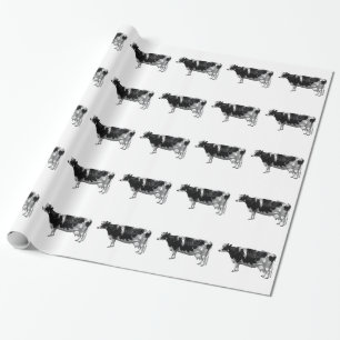 Papier Cadeau Vache vintage