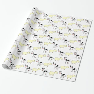 Papier Cadeau Vaches et moutons