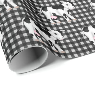 Papier Cadeau Vaches mignonnes sur En vichy