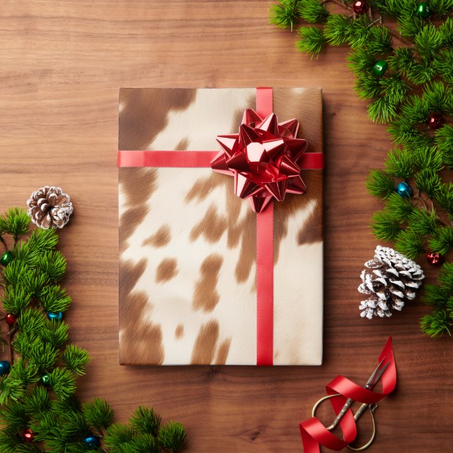 Papier Cadeau Vachette à crème Brown occidentale (Cadeau de vacances)