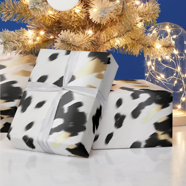 Papier Cadeau Vachette blanche noire (Vacances)