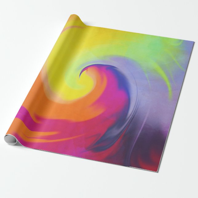 Papier Cadeau Vague d'aquarelle - papier d'emballage (Déroulé)