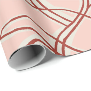 Papier Cadeau Vagues apaisantes rose tropical poussiéreux fémini