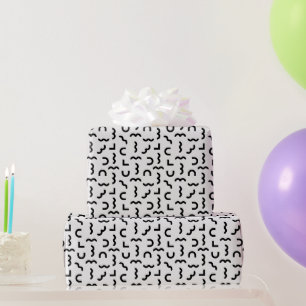 Papier Cadeau Vagues et Formes Abstraites de Memphis
