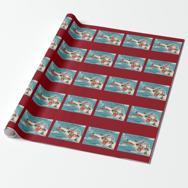 Papier Cadeau Vaisseau spatial de Noël de Père Noël (Déroulé)