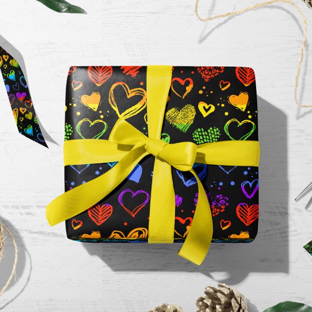 Papier Cadeau Valentine LGBT Hearts | Valentine Gift Wrap (Créateur téléchargé)