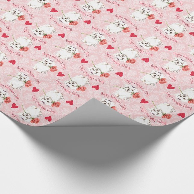 Papier Cadeau Valentine Rose maltais (Coin)