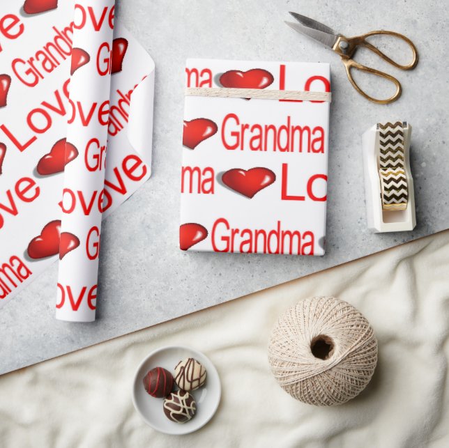 Papier Cadeau Valentine's Day Envelopper Papier Amour Grand-mère (Artisanat)