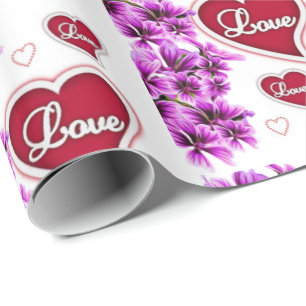 Papier Cadeau Valentine's Day Wrapping Papier Floral