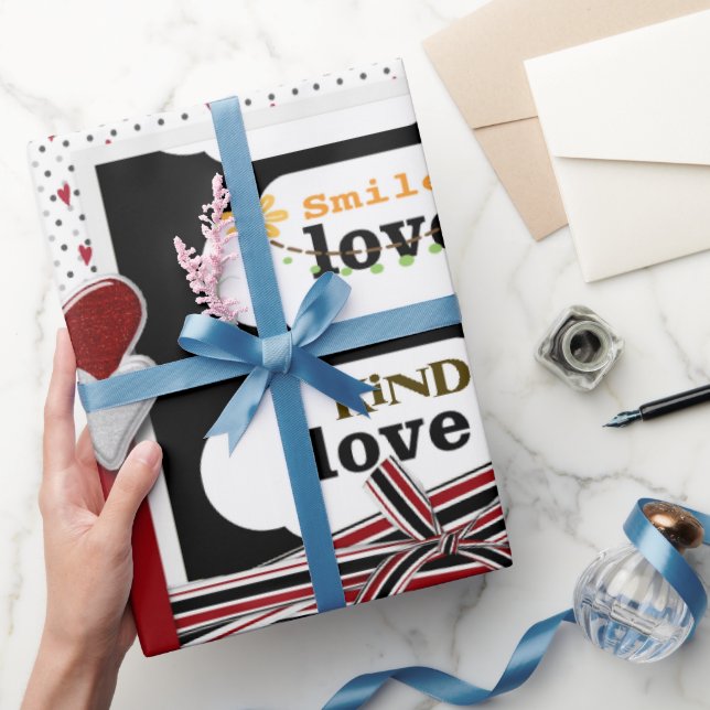 Papier Cadeau Valentine's Day Wrapping Papier Smile Love Genre (Cadeaux)