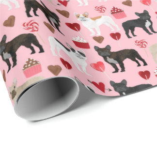 Papier Cadeau Valentines de Bulldog Français