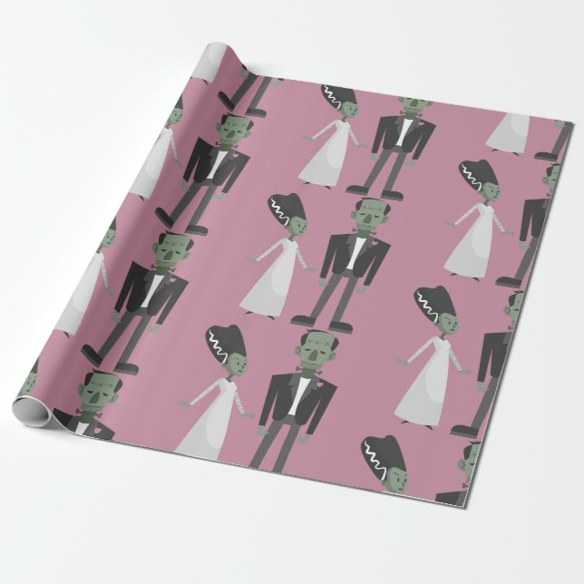 Papier Cadeau valentines mariée frankenstein monstre déplaisant  (Déroulé)