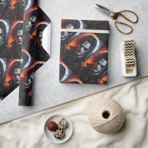 Papier Cadeau Vampire goth dracula halloween dessin animé annive