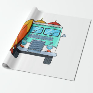 Papier Cadeau Van de surf Planche de surf Palmiers Surfing Surfe