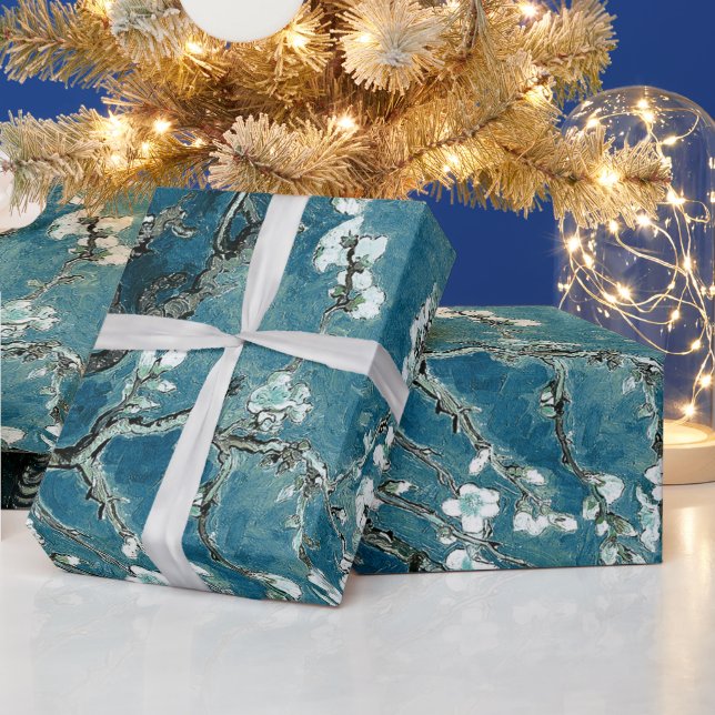 Papier Cadeau Van Gogh Almond Blossoms Dark Turquoise (Vacances)