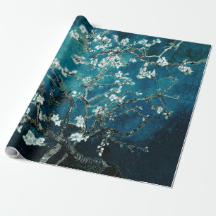 Papier Cadeau Van Gogh Almond Blossoms : Turquoise foncé