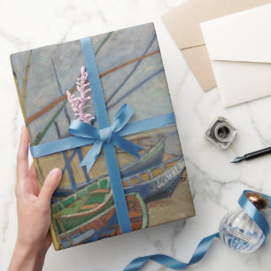 Papier Cadeau Van Gogh Bateaux de pêche sur la plage aux Saintes