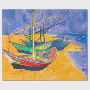 Papier Cadeau Van Gogh Bateaux Plage impressionniste