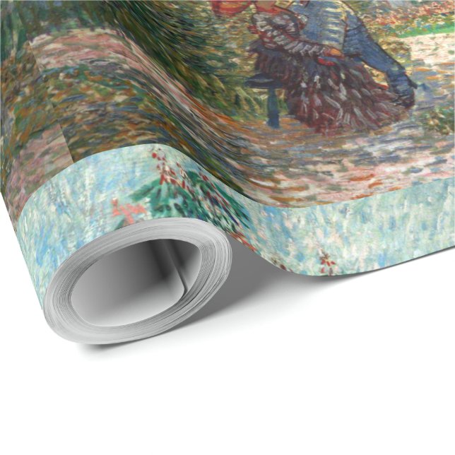 Papier Cadeau Van Gogh Garden à Montmartre avec des amoureux (Coin rond)