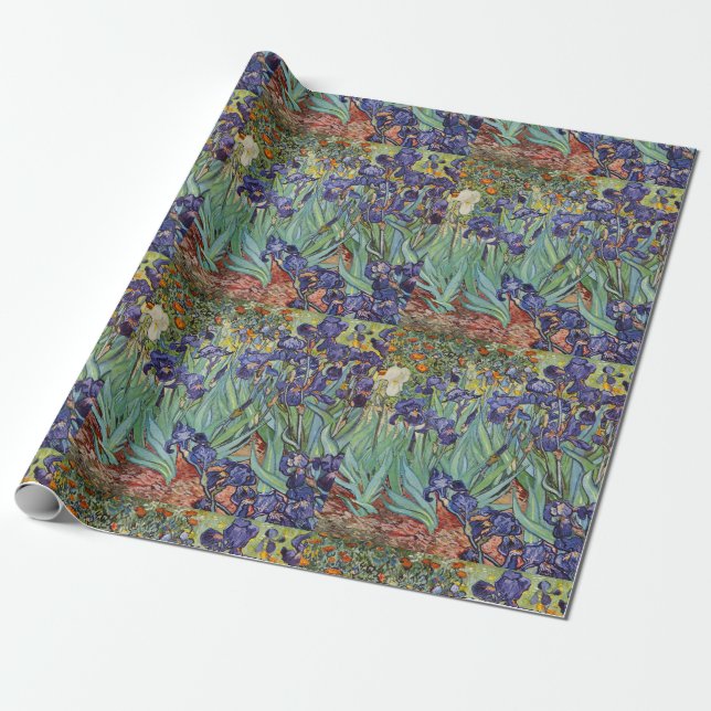 Papier Cadeau Van Gogh Irises Peinture impressionniste (Déroulé)