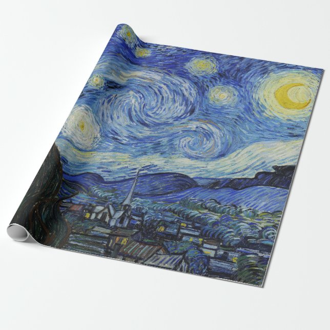 Papier Cadeau Van Gogh Starry Peinture nocturne (Déroulé)