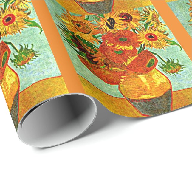 Papier Cadeau Van Gogh - Tournesols 12 (Coin rond)