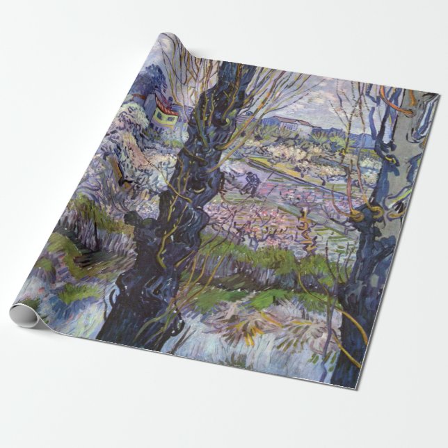 Papier Cadeau Van Gogh Vue Arles Jardin Fleuri (Déroulé)