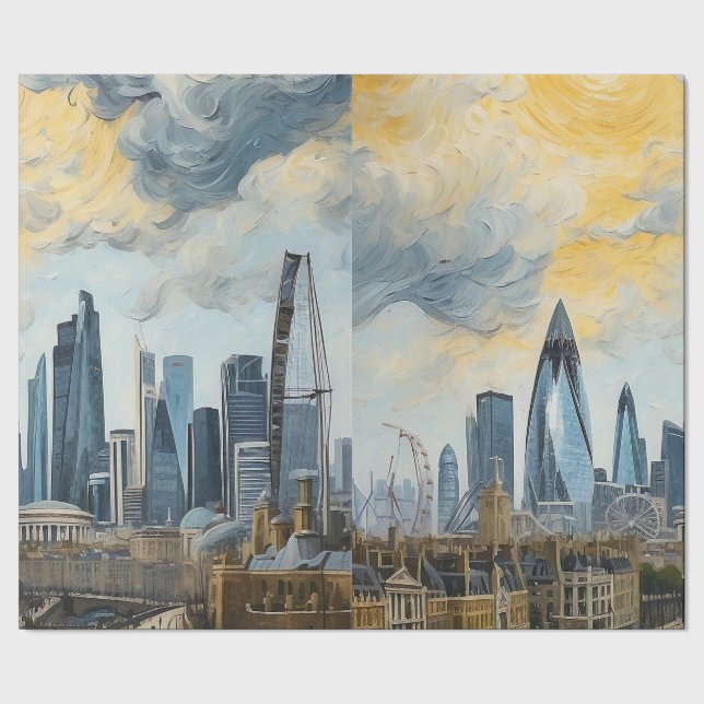Papier Cadeau van gough peinture de londres skyline (Couture)