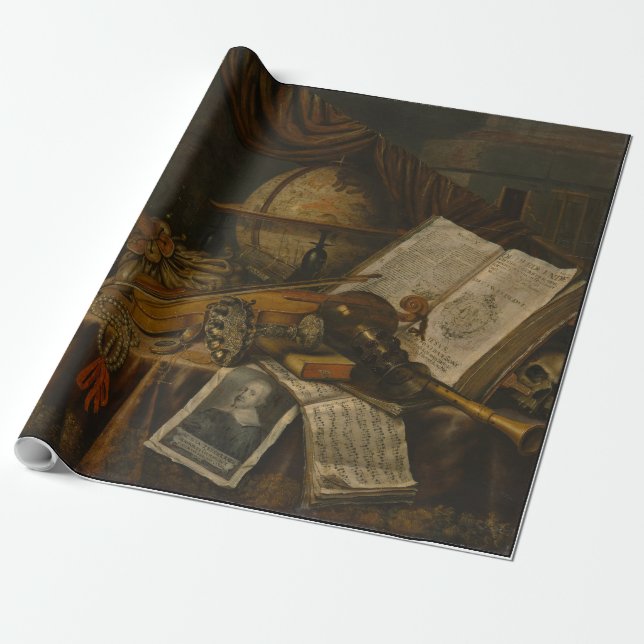 Papier Cadeau Vanitas Still Life 1662 Collier Dutch wrapping (Déroulé)