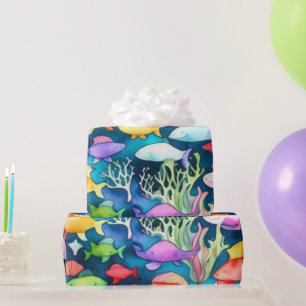 Papier Cadeau Vaporisateur de coraux de poissons de la mer Vapor