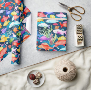 Papier Cadeau Vaporisateur de coraux de poissons de la mer Vapor