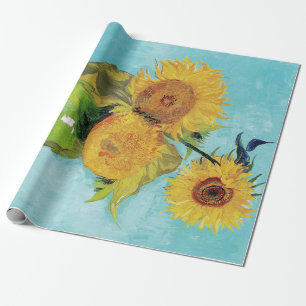 Papier Cadeau Vase avec trois tournesols par Vincent Van Gogh