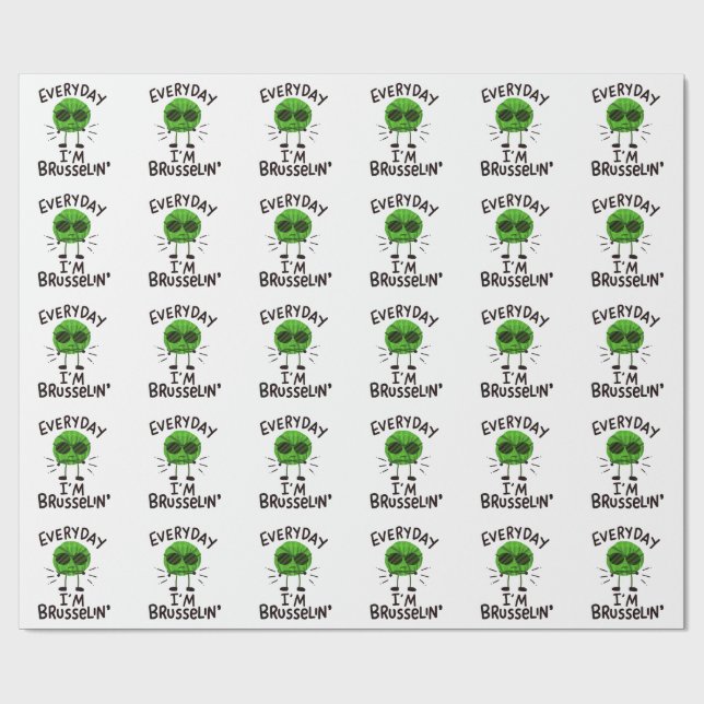 Papier Cadeau Vegan Brussels Sprouts (Plat)