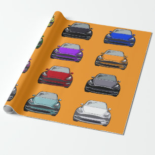 Papier Cadeau Véhicule électrique multicolore SUV Voiture Orange