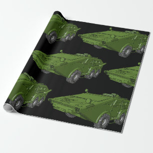 Papier Cadeau Véhicule militaire blindé vert