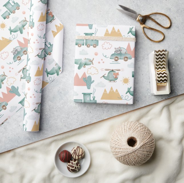 Papier Cadeau Véhicule pour enfants | Boys Anniversaire Transpor (Artisanat)