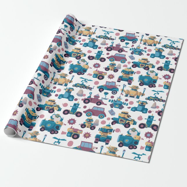 Papier Cadeau Véhicules Imaginaires (Déroulé)
