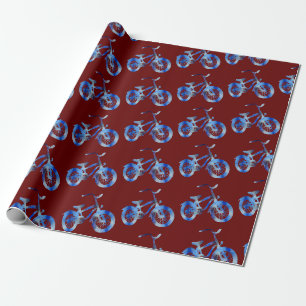 Papier Cadeau Vélo bleu
