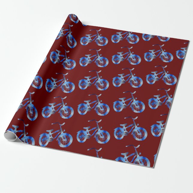 Papier Cadeau Vélo bleu (Déroulé)