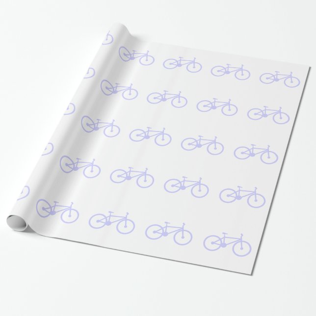 Papier Cadeau Vélo bleu lavande (Déroulé)