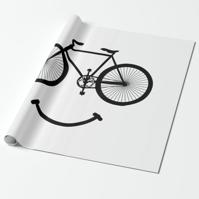 Papier Cadeau Vélo et sourire T-shirt Tee - shirt de vélo Blac (Déroulé)