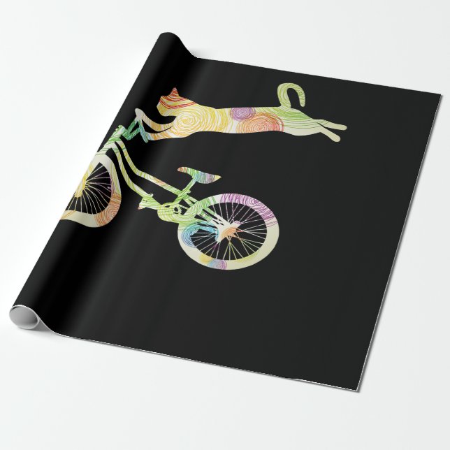 Papier Cadeau Vélo vélo de chat - Votre collection de cadeaux (Déroulé)