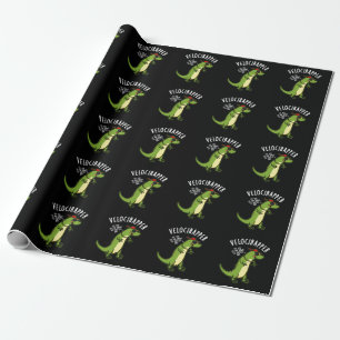 Papier Cadeau Veloci rapper Dinosaure Drôle Puns Dark BG