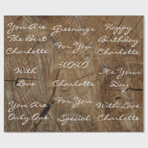 Papier Cadeau Velours blanc en bois vintage rustique
