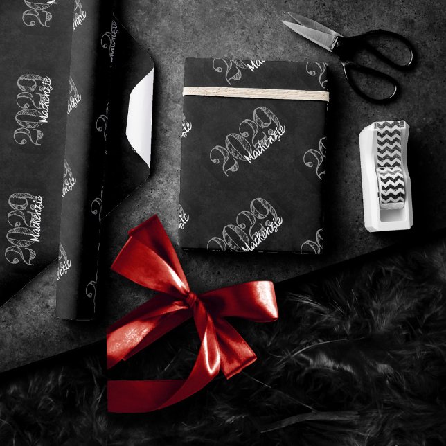Papier Cadeau Velvet Grad | Onyx Black Jewel Tone Grunge Année (Créateur téléchargé)