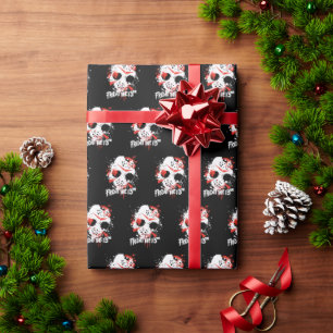 Papier Cadeau Vendredi 13 Masque de Hockey Splatter de peintur