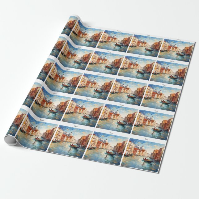 Papier Cadeau Venise peinte, Italie (Déroulé)