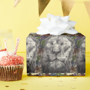 Papier Cadeau Vent Sous Mes Ailes Lion Papillons Art Animal
