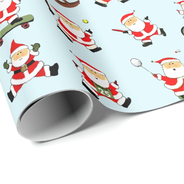 Papier Cadeau Ventilateur de Noël Sports Vacances Cadeau (Coin rond)