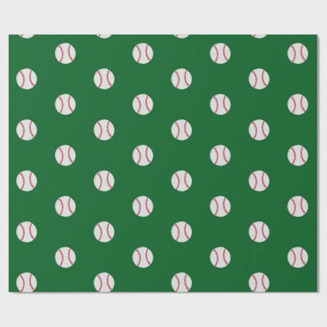 Papier Cadeau Ventilateurs de baseball enveloppant du papier (Plat)